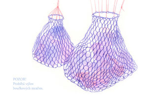 Watercolour painting of nets in the sky